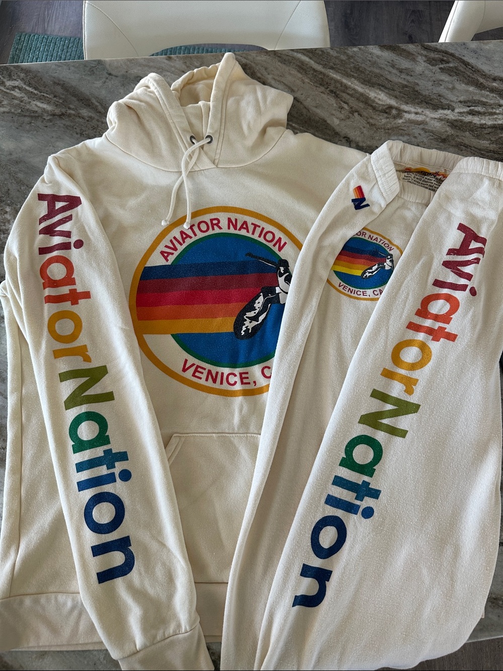Aviator Nation Cream with Rainbow Logo